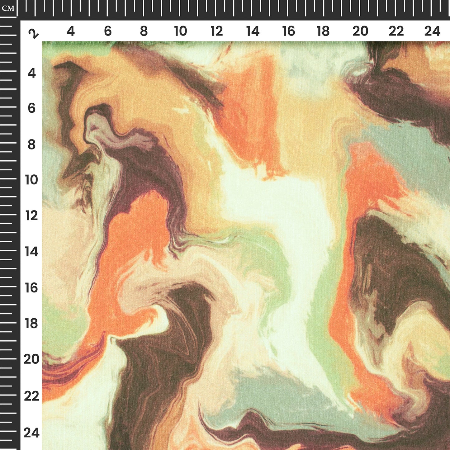 Brown And Orange Tye And Dye Digital Print Viscose Slub Silk Fabric (Width 58 Inches)