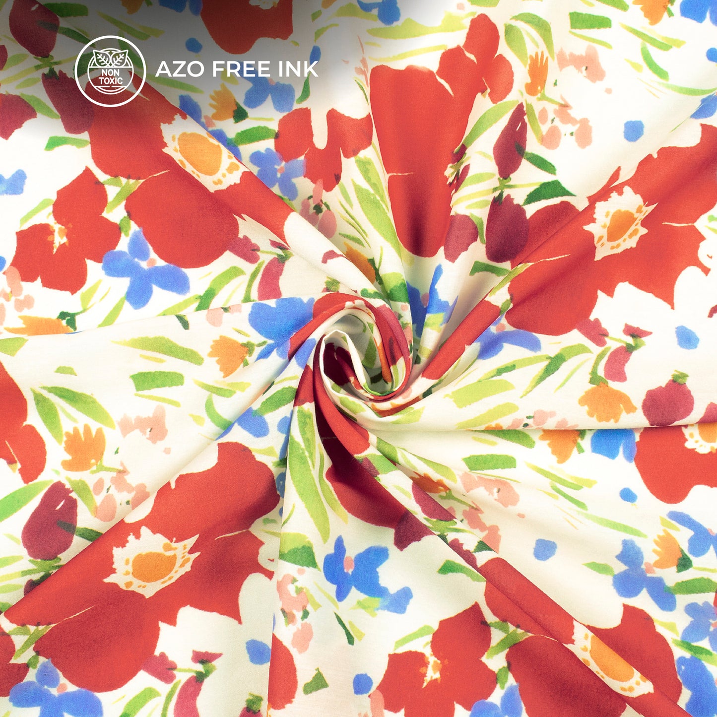 Seamless Floral Patch Digital Print Muslin Fabric