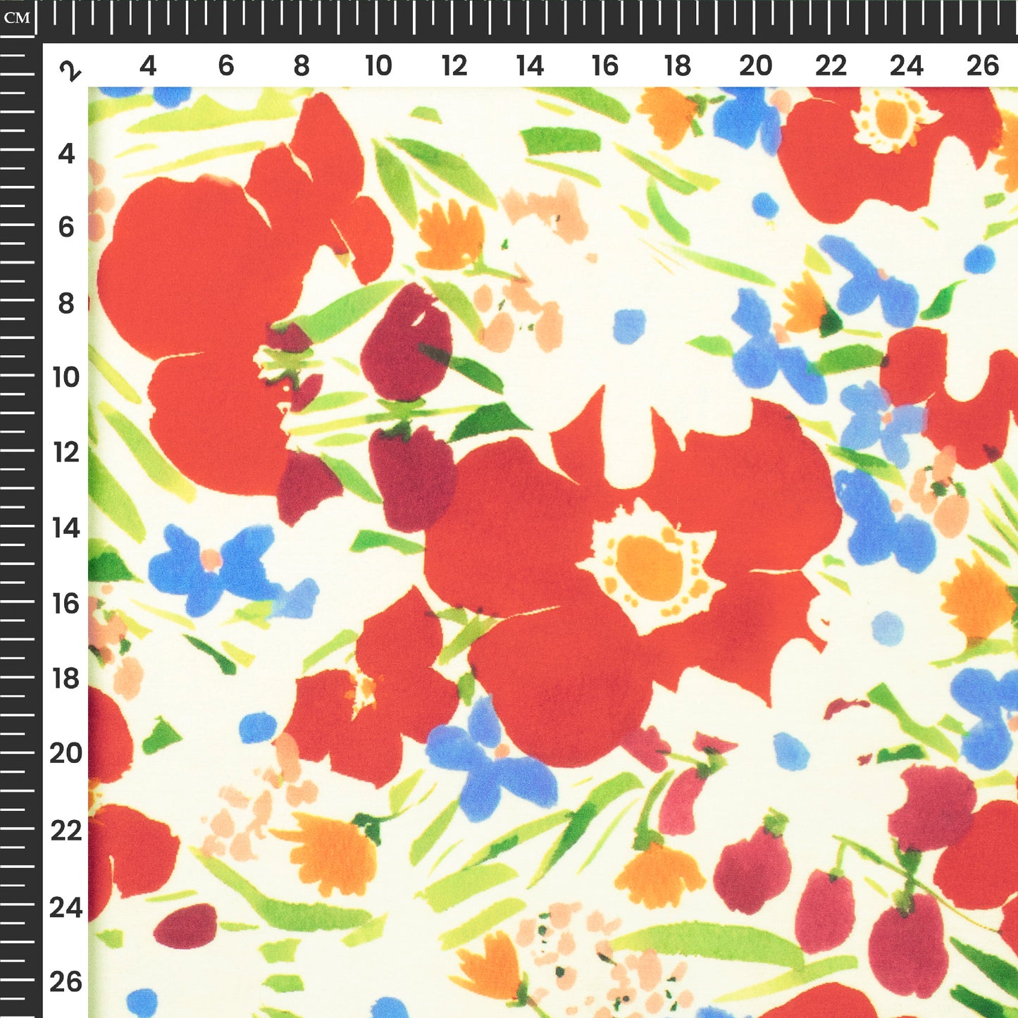 Seamless Floral Patch Digital Print Muslin Fabric