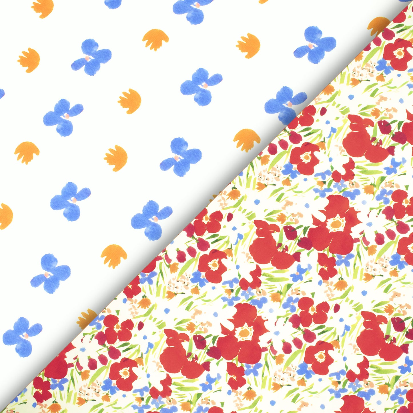 Abstract Spring Floral Digital Print Muslin Fabric