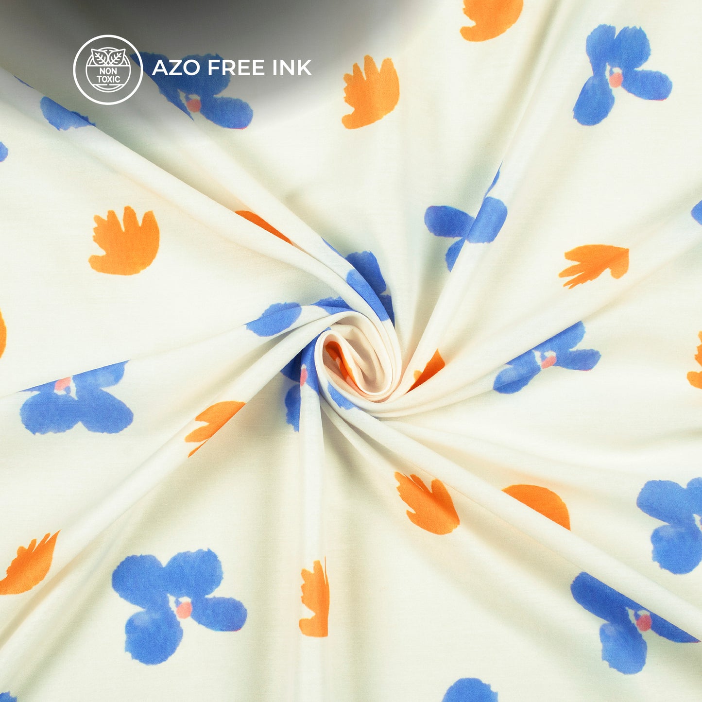Abstract Spring Floral Digital Print Muslin Fabric