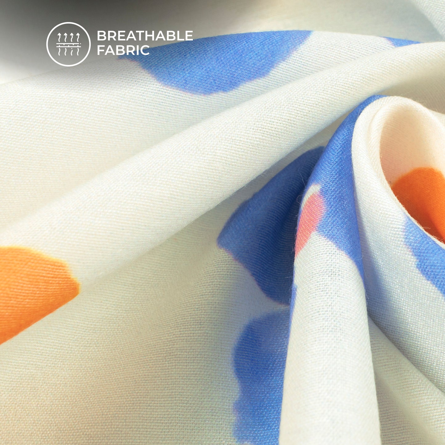 Abstract Spring Floral Digital Print Muslin Fabric
