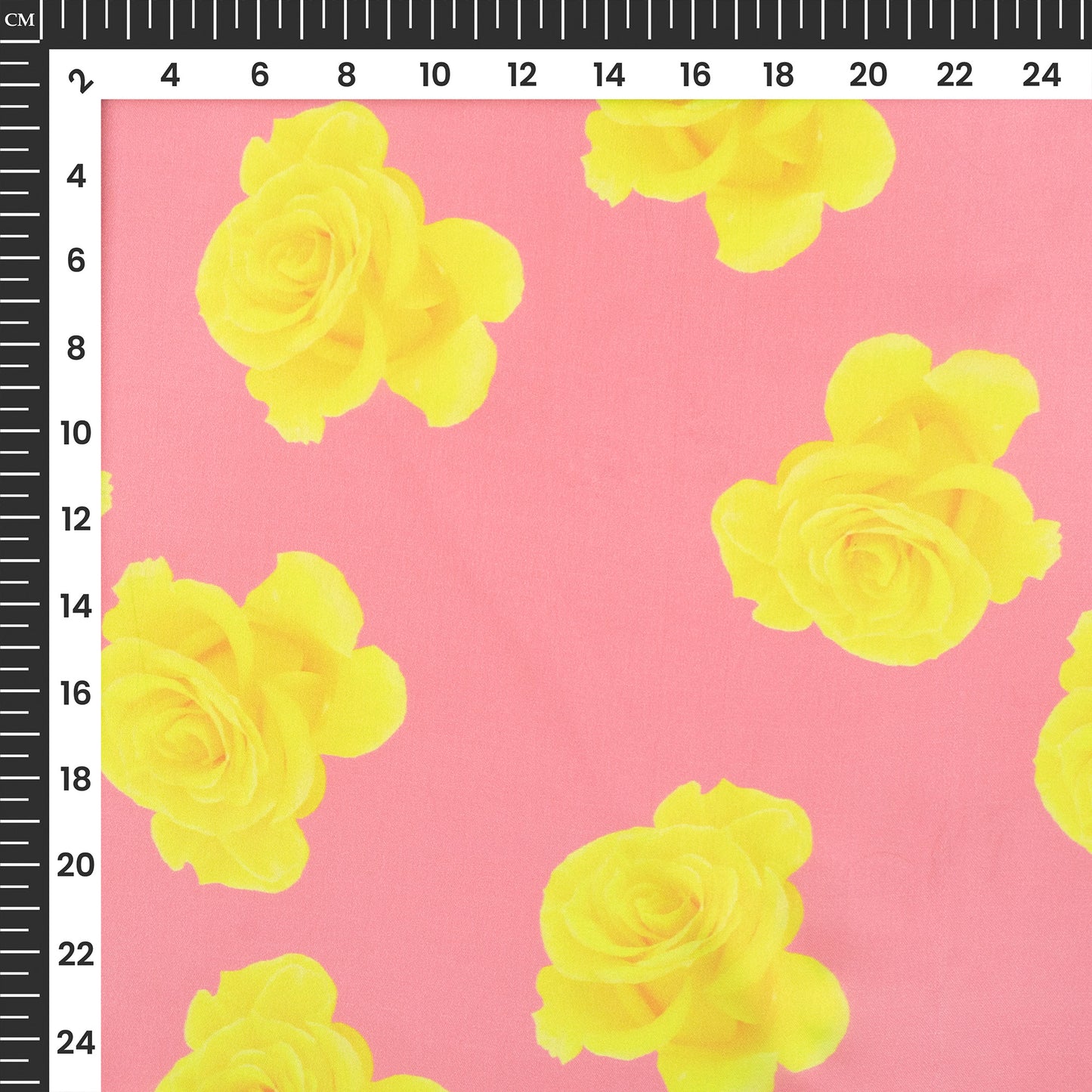 Hot Pink Floral Digital Print Georgette Satin Fabric