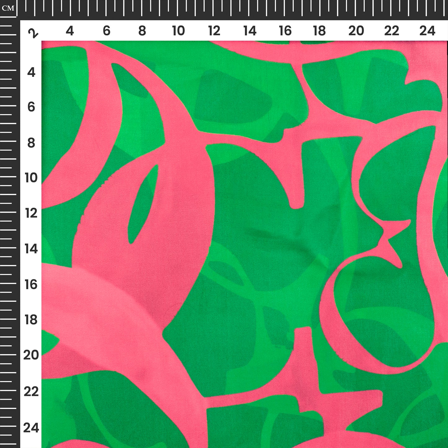 Dark Green Abstract Digital Print Georgette Satin Fabric