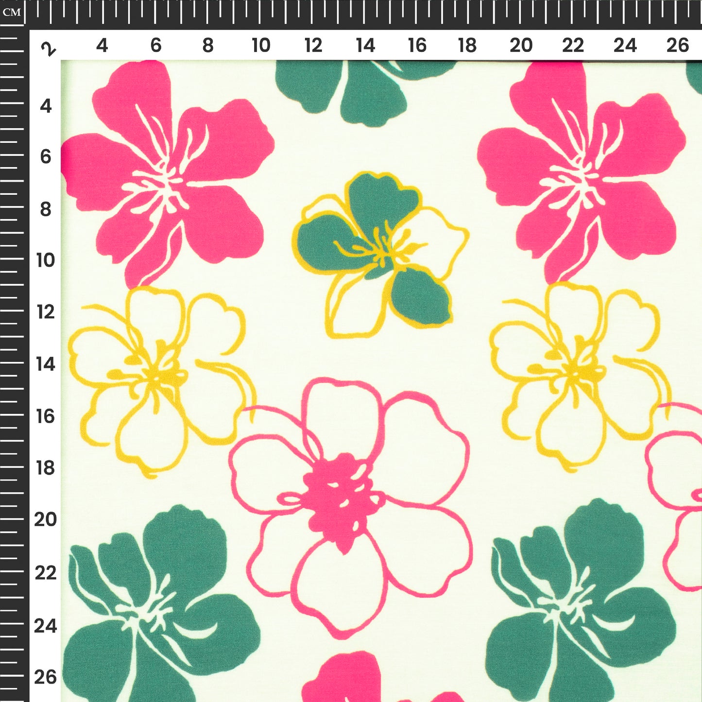 Elegant Seamless Sakura Flowers Digital Print Muslin Fabric