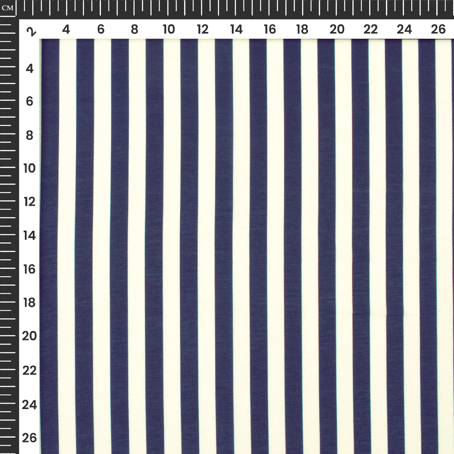 Trendy Navy Blue And Beige Stripes Digital Print Muslin Fabric