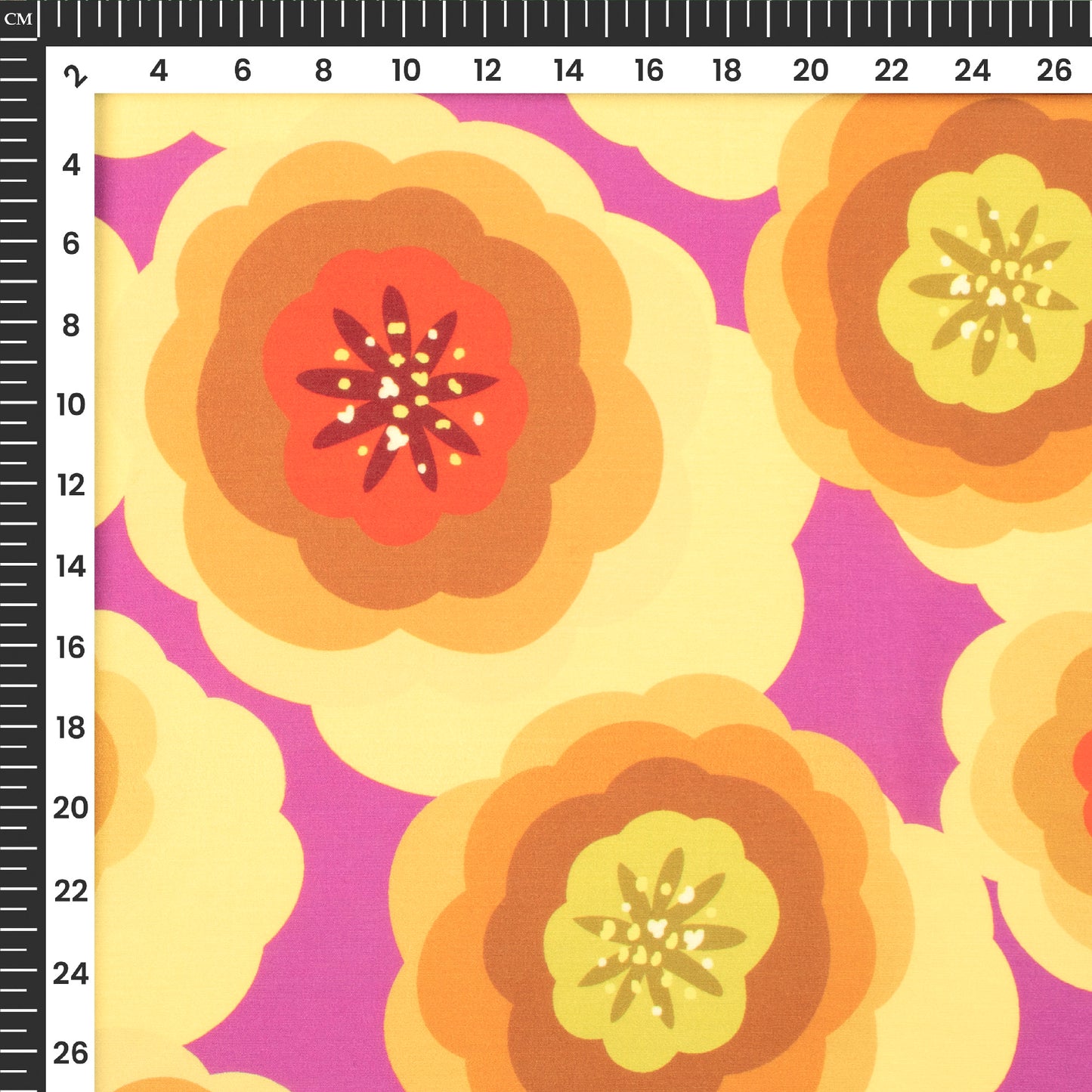 Yellow Doodle Floral Digital Print Muslin Fabric