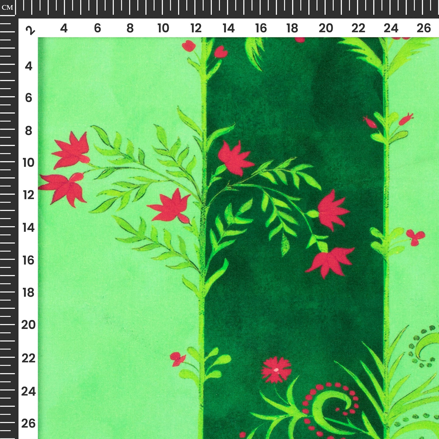Vintage Floral Art Digital Print Viscose Rayon Fabric (Width 58 Inches)