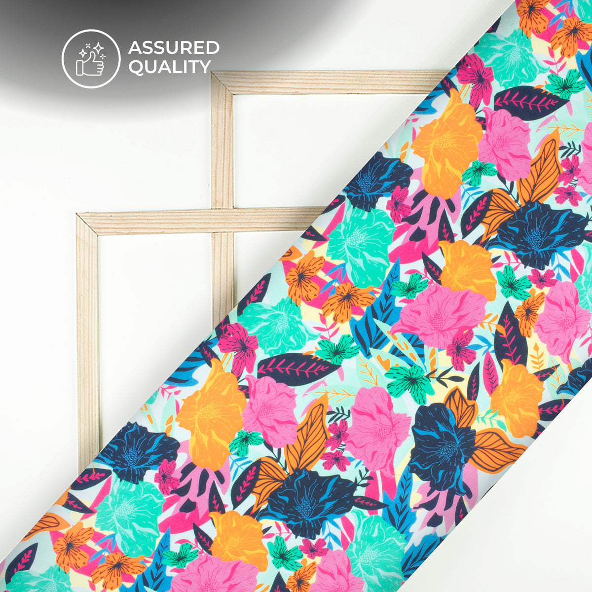 Seamless Abstract Floral Digital Print Viscose Rayon Fabric (Width 58 Inches)