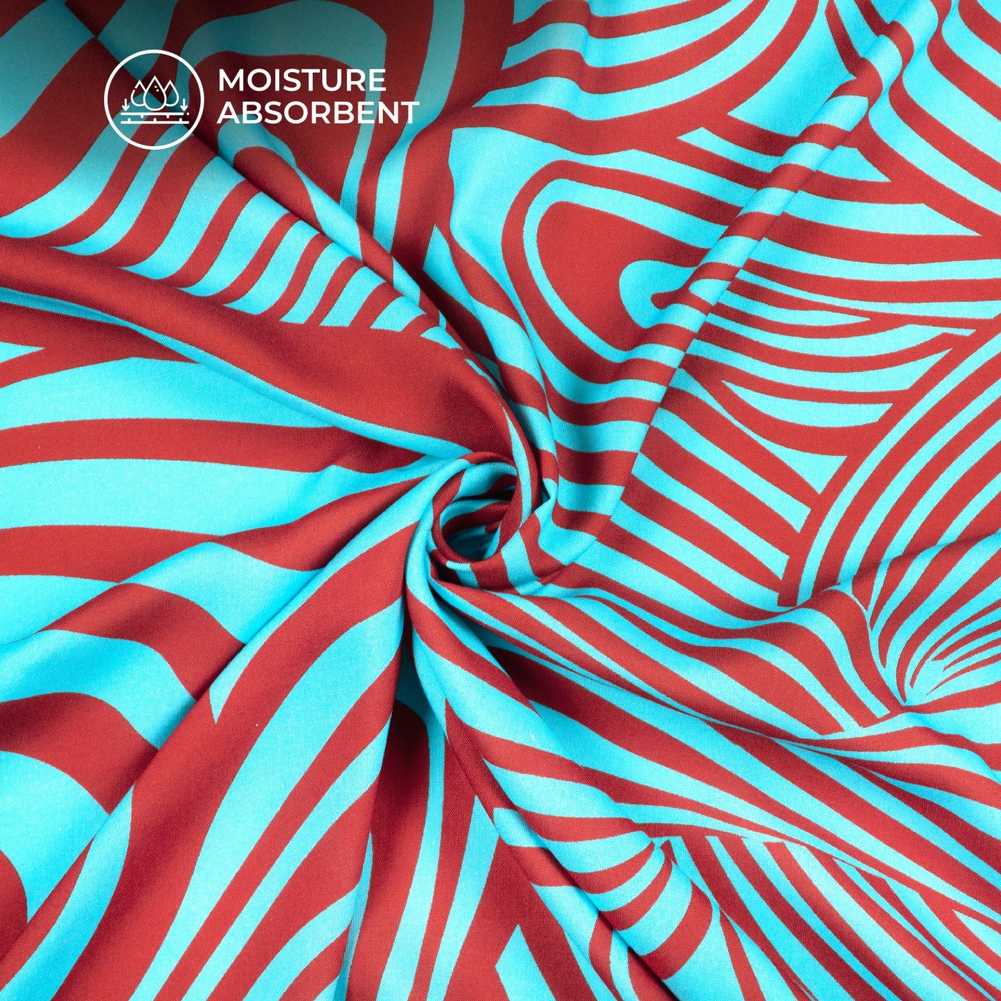 Mordern Geometric Lines Digital Print Viscose Rayon Fabric (Width 58 Inches)