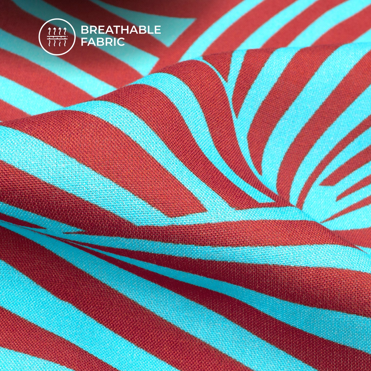 Mordern Geometric Lines Digital Print Viscose Rayon Fabric (Width 58 Inches)