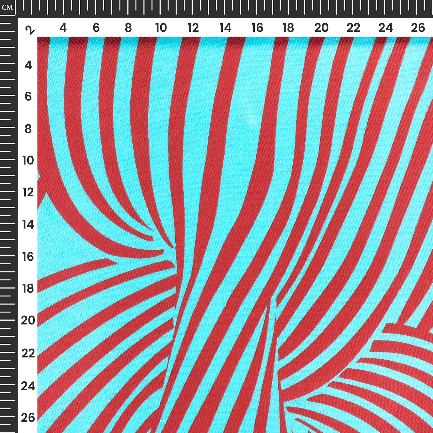 Mordern Geometric Lines Digital Print Viscose Rayon Fabric (Width 58 Inches)
