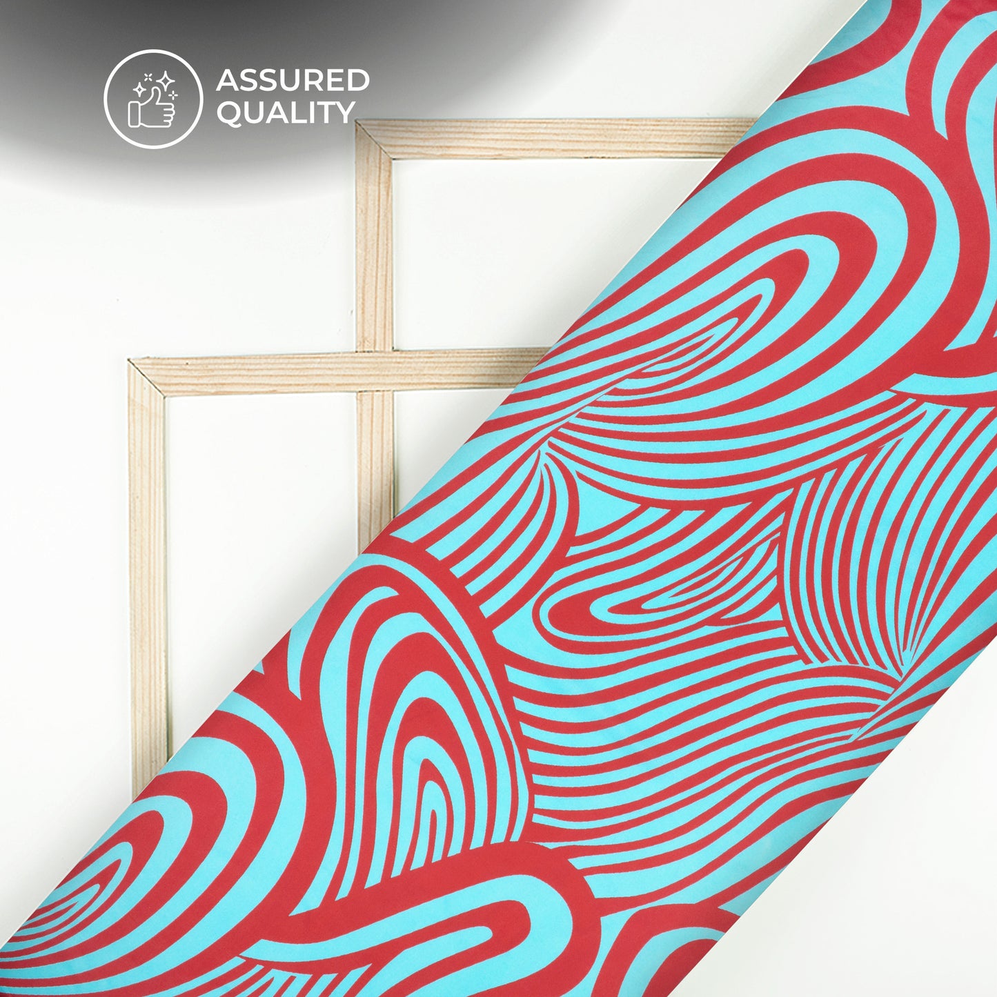 Mordern Geometric Lines Digital Print Viscose Rayon Fabric (Width 58 Inches)