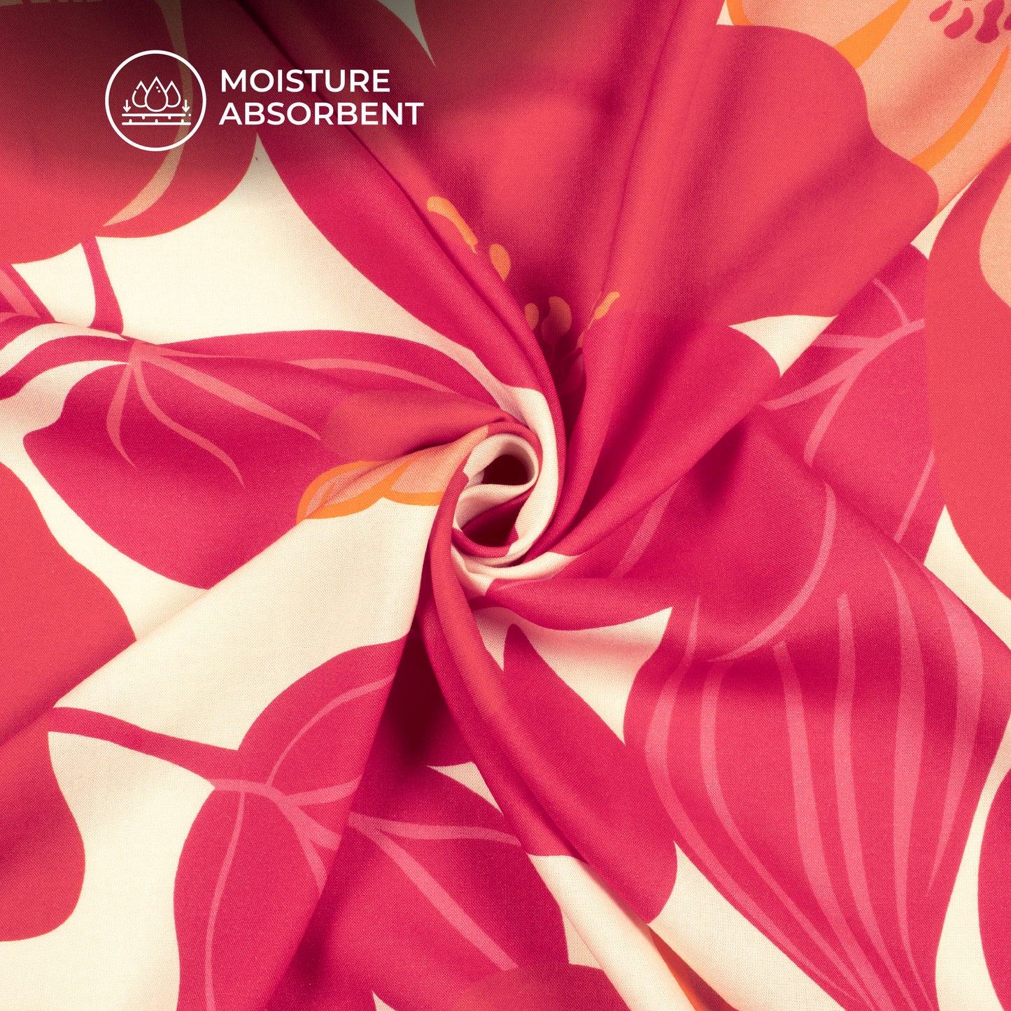 Abstract Petals Digital Print Viscose Rayon Fabric (Width 58 Inches)