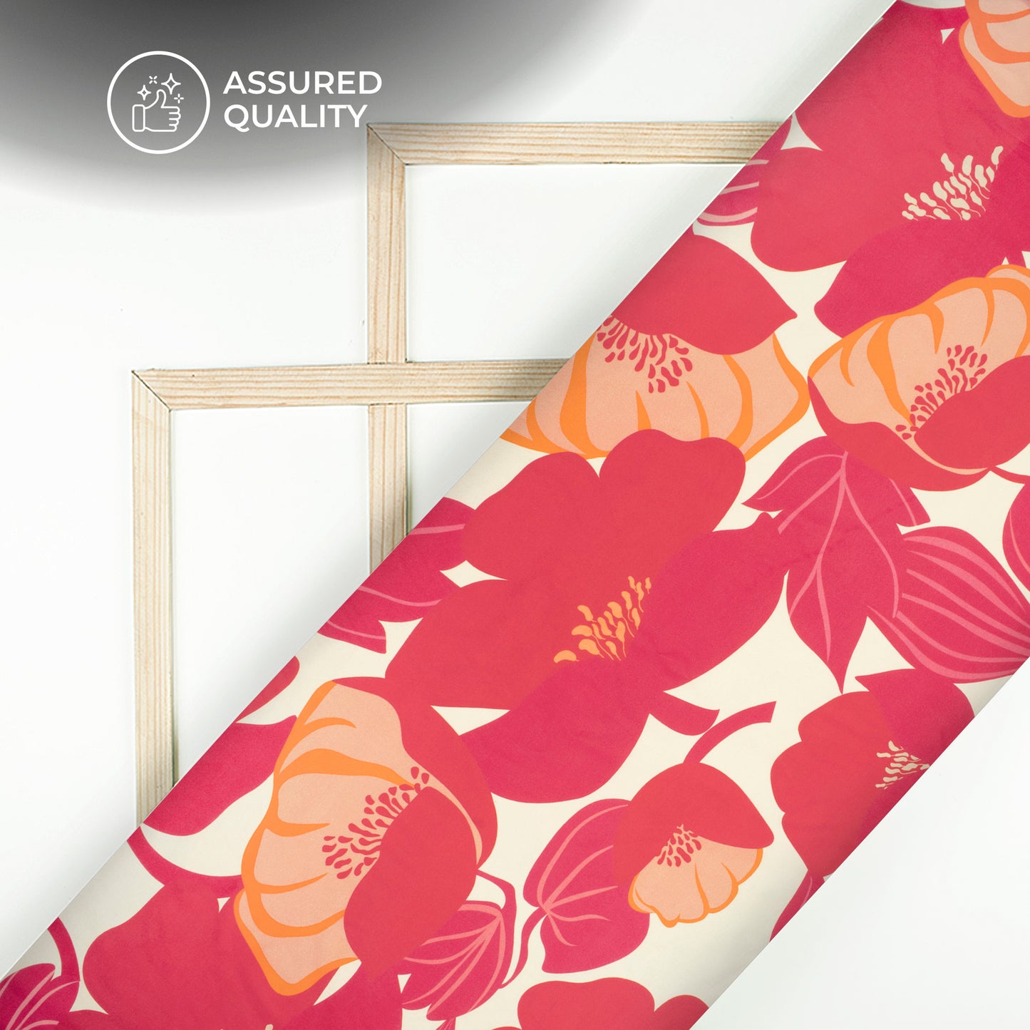 Abstract Petals Digital Print Viscose Rayon Fabric (Width 58 Inches)