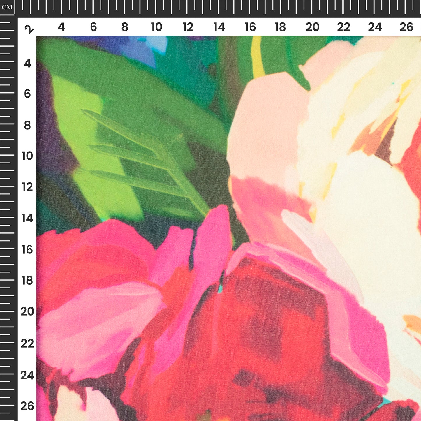 Seamless Rose Floral Digital Print Lightweight Georgette Fabric