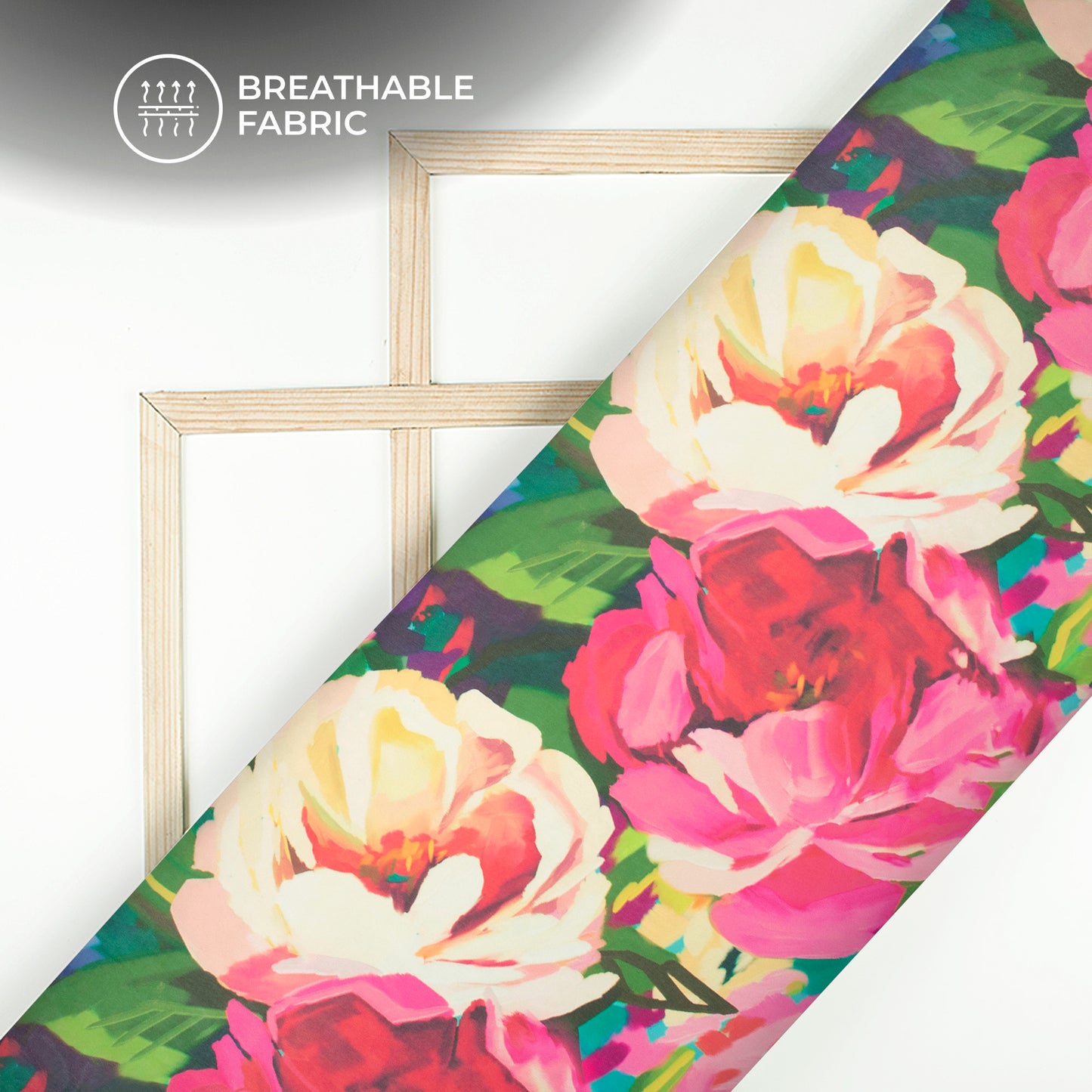 Seamless Rose Floral Digital Print Lightweight Georgette Fabric