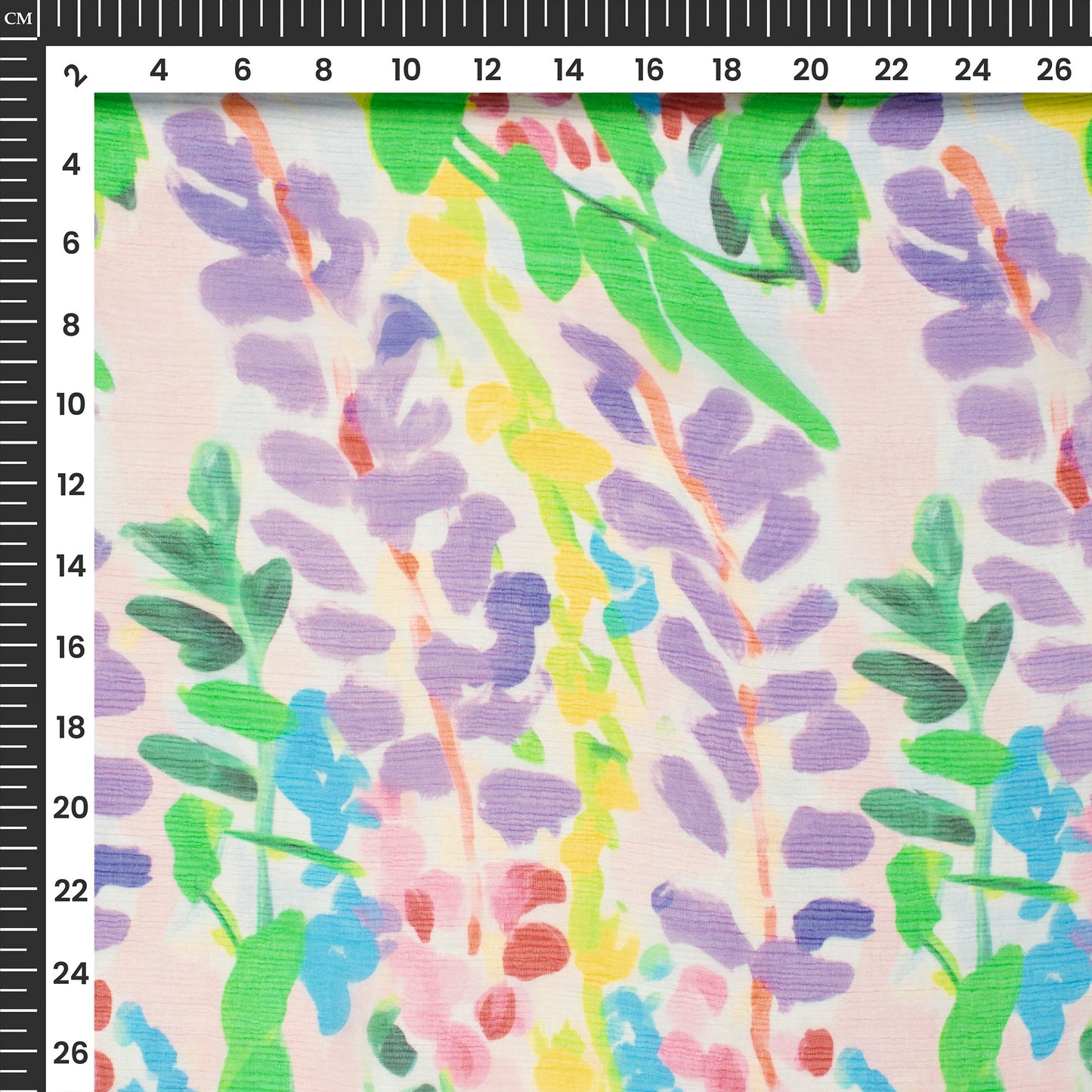 Seamless illustration Floral Digital Print Bemberg Chiffon Fabric
