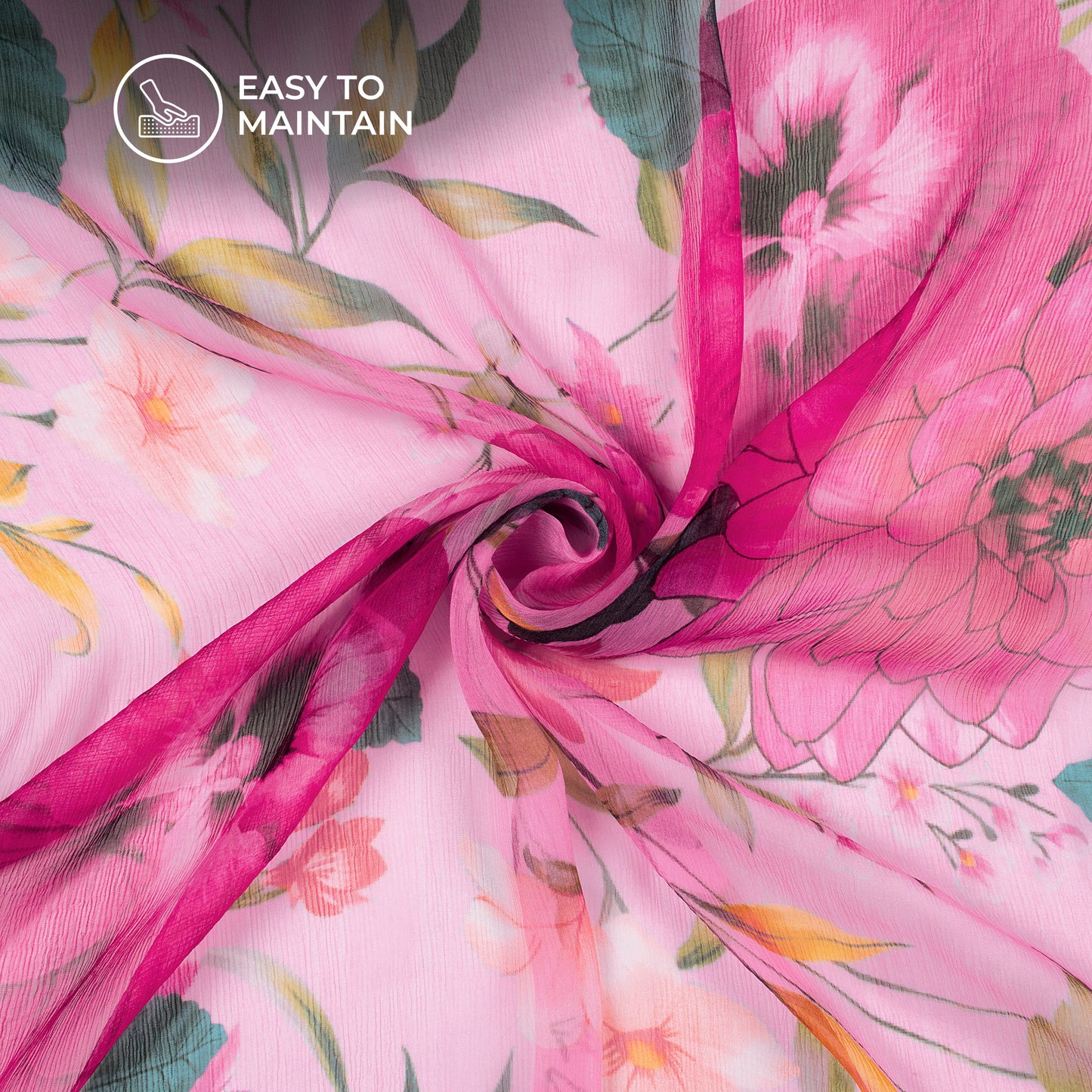 Bloosom Lilly Floral Digital Print Bemberg Chiffon Fabric
