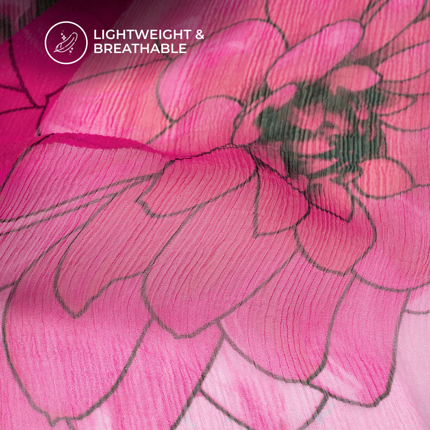 Bloosom Lilly Floral Digital Print Bemberg Chiffon Fabric