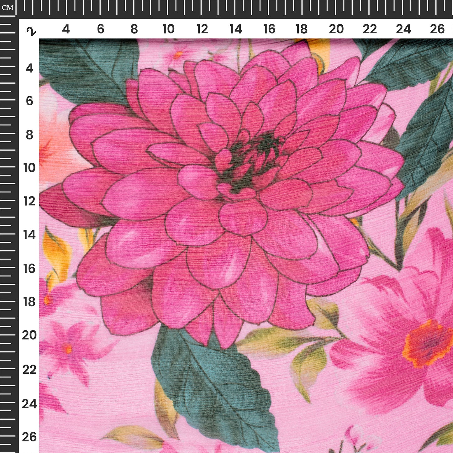Bloosom Lilly Floral Digital Print Bemberg Chiffon Fabric