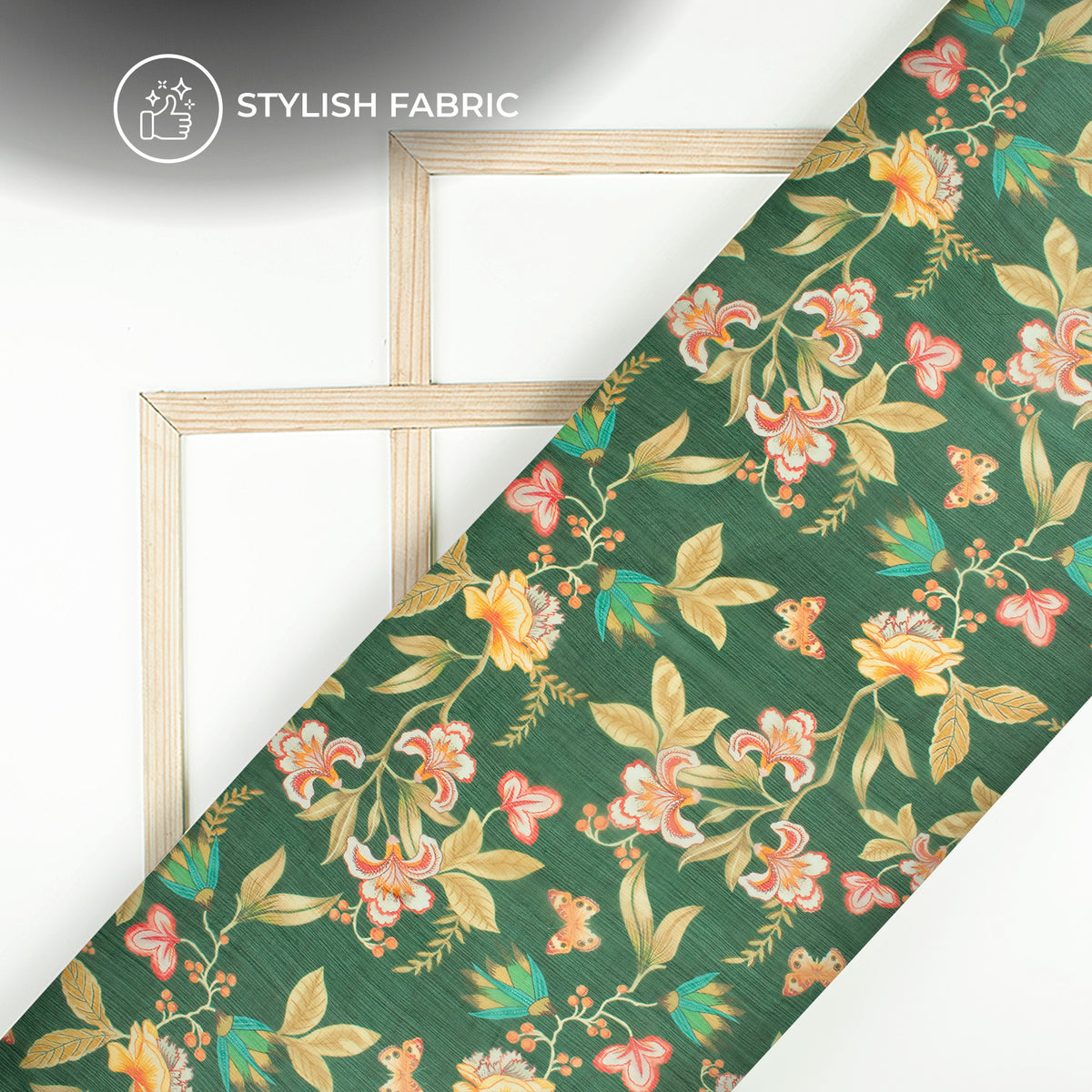 Vintage English Floral Digital Print Bemberg Chiffon Fabric