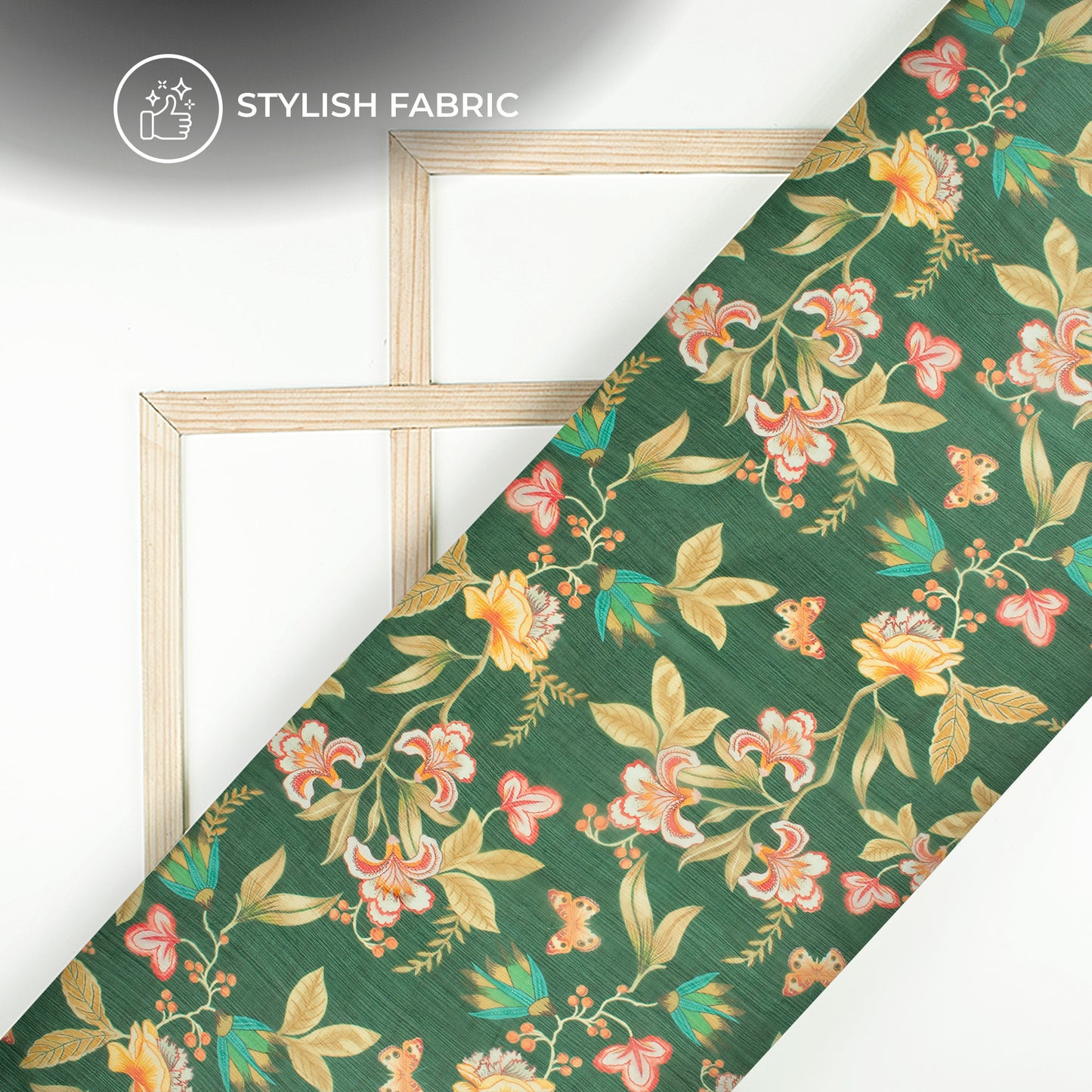 Vintage English Floral Digital Print Bemberg Chiffon Fabric