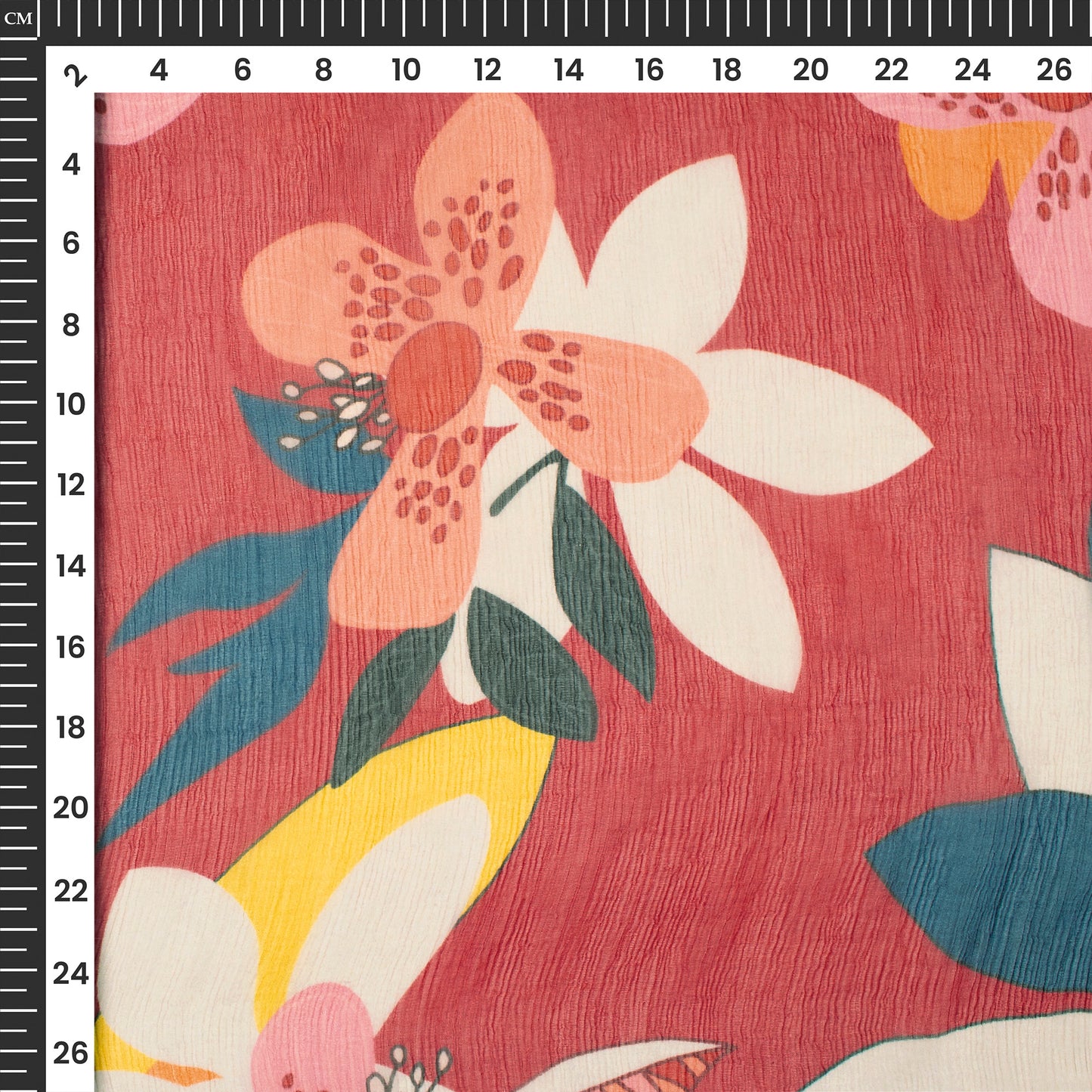 Beautiful Seamless Floral Digital Print Bemberg Chiffon Fabric