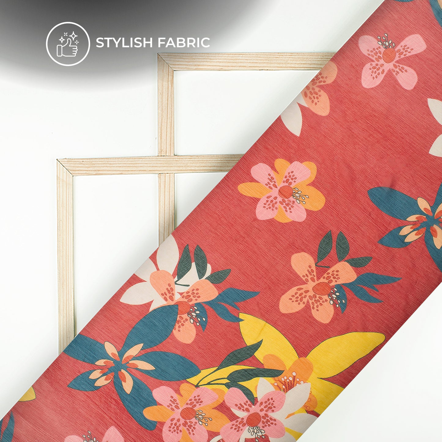 Beautiful Seamless Floral Digital Print Bemberg Chiffon Fabric
