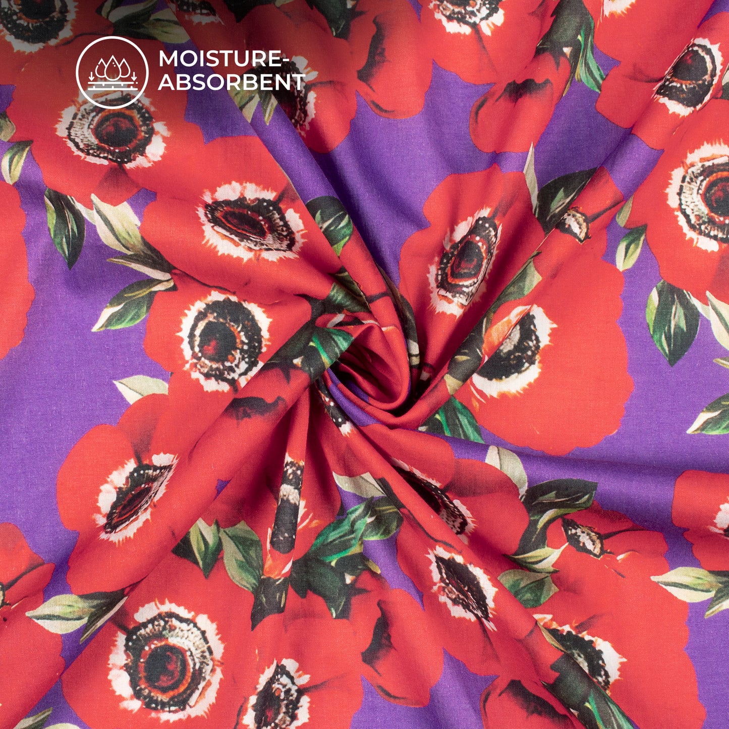 Lovely Rose Floral Digital Print Pure Cotton Mulmul Fabric