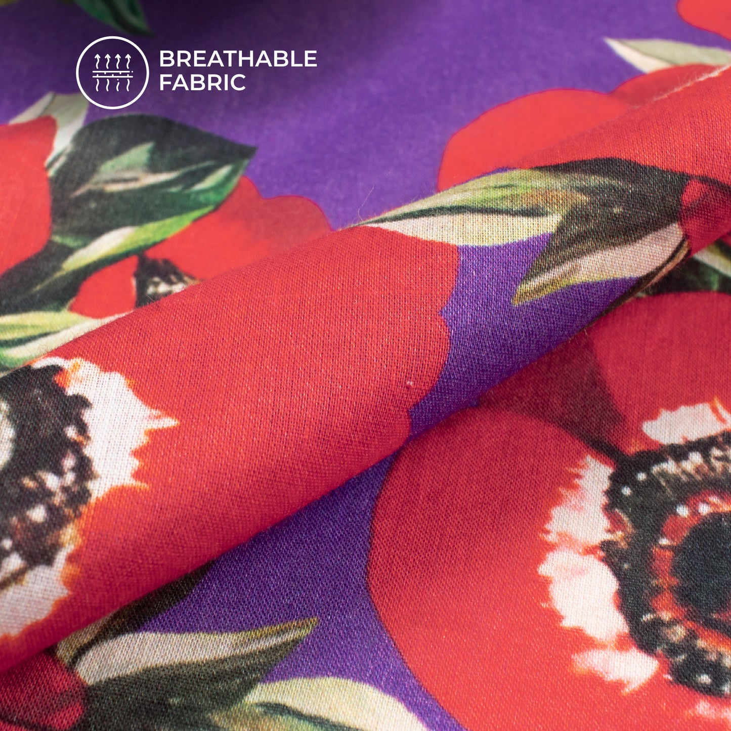 Lovely Rose Floral Digital Print Pure Cotton Mulmul Fabric