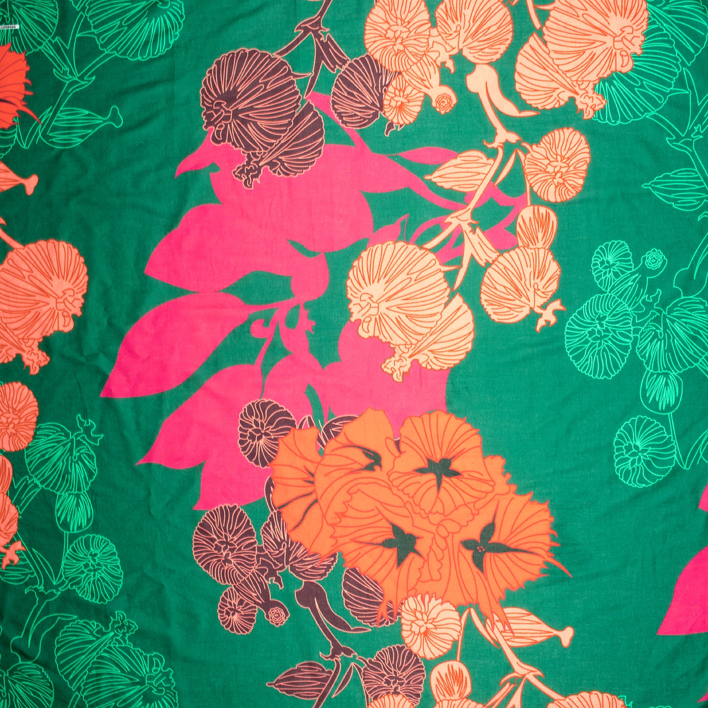 Abstract Seamless Floral Digital Print Pure Cotton Mulmul Fabric