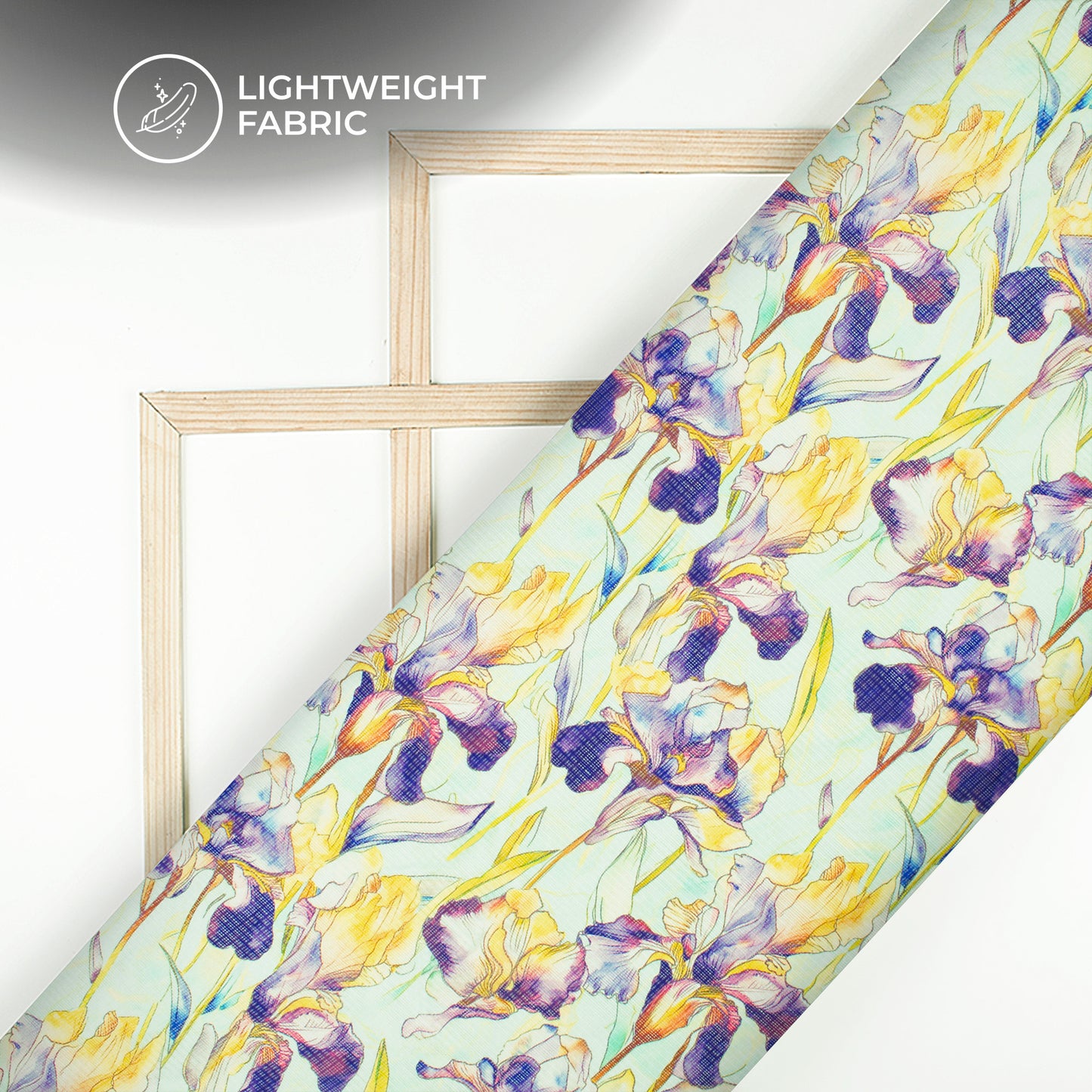 Eminence Purple Floral Digital Print Kota Doria Fabric