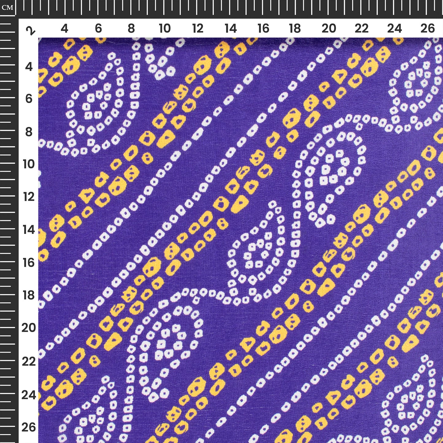 Royal Blue Bandhani Digital Print Chinnon Chiffon Fabric