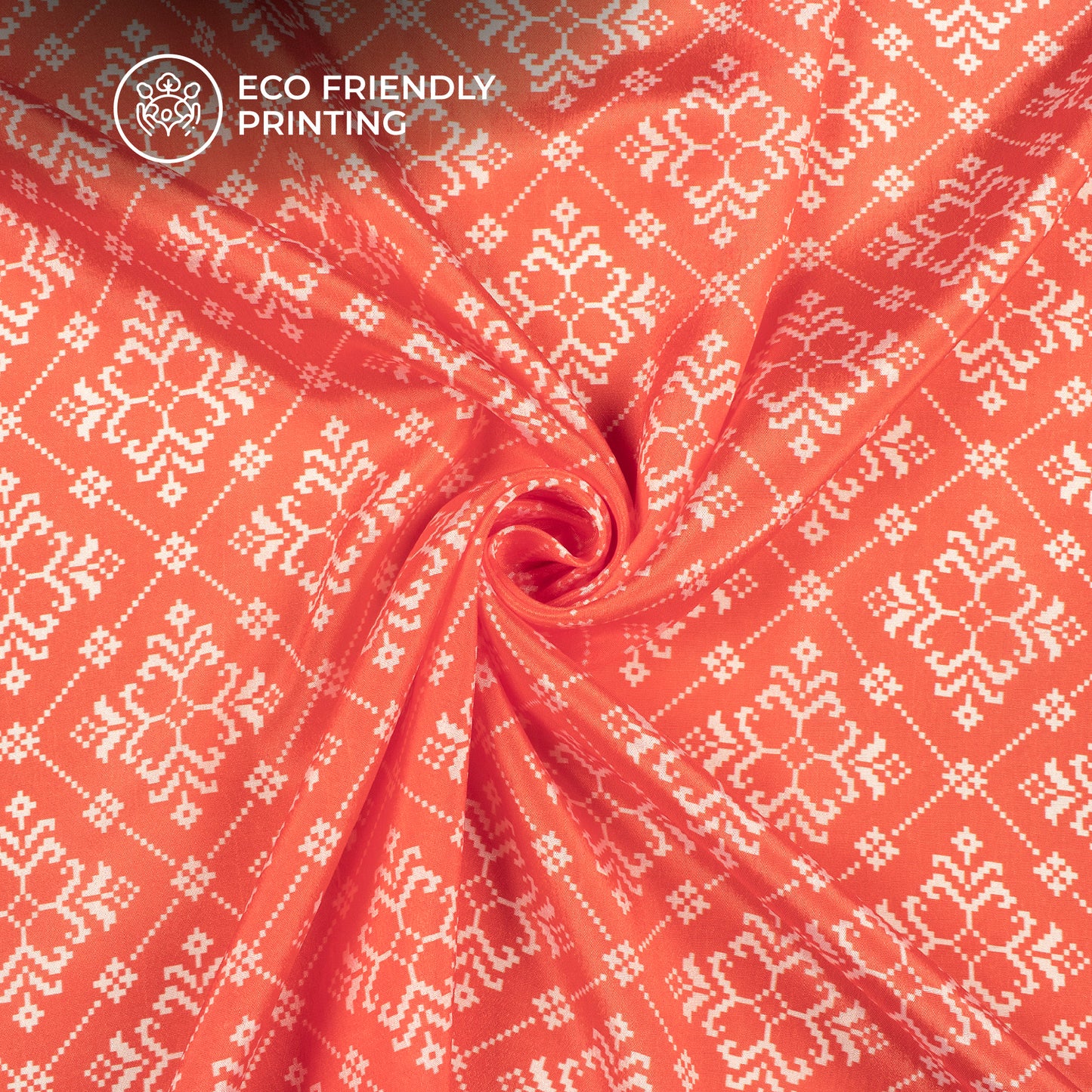 Rose Red Patola Digital Print Chinnon Chiffon Fabric