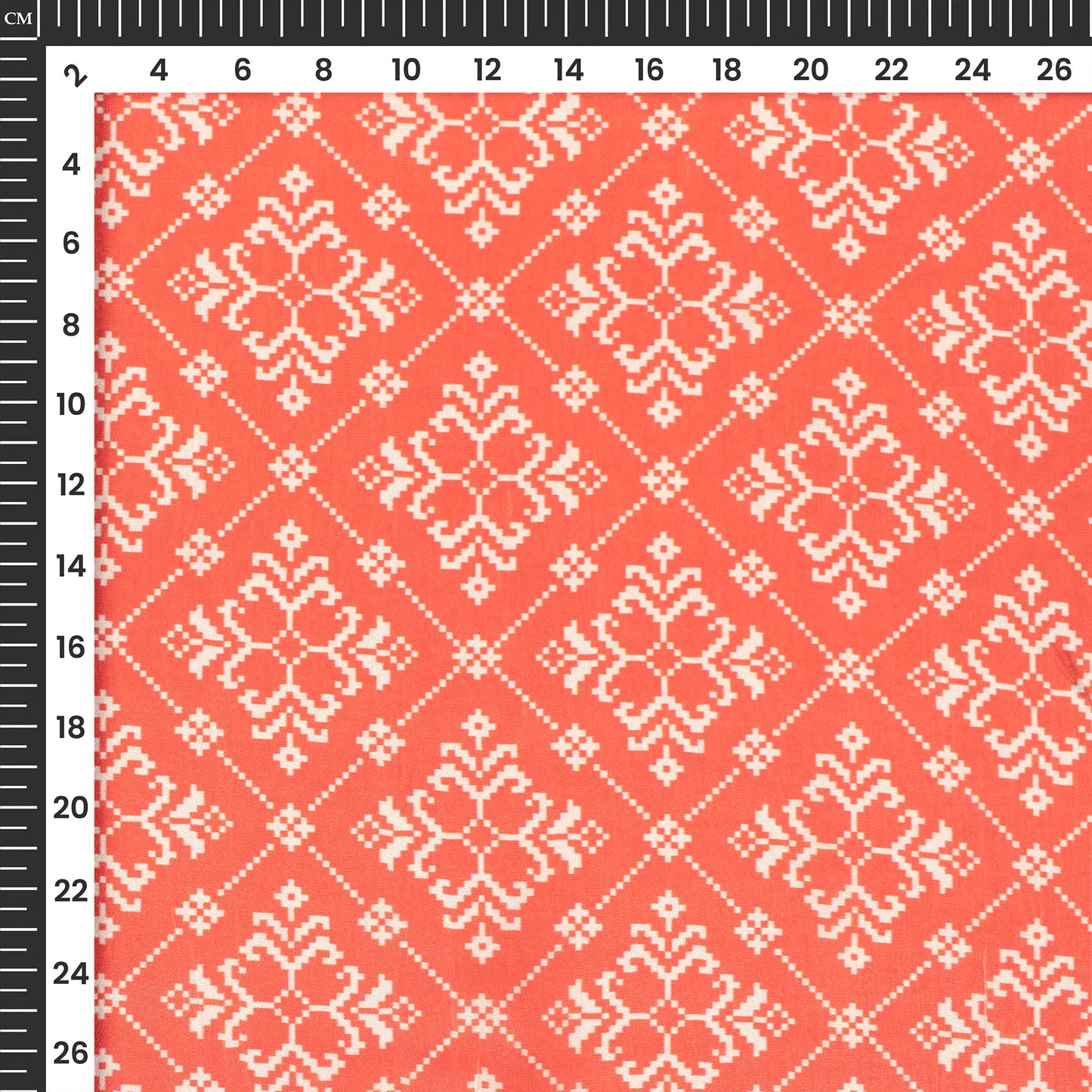 Rose Red Patola Digital Print Chinnon Chiffon Fabric