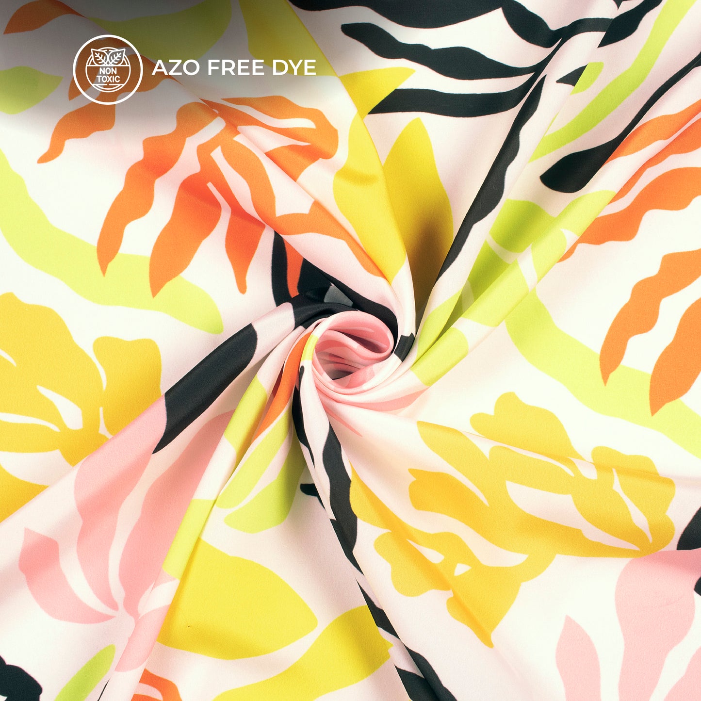 Multi Color Floral Digital Print Crepe Silk Fabric