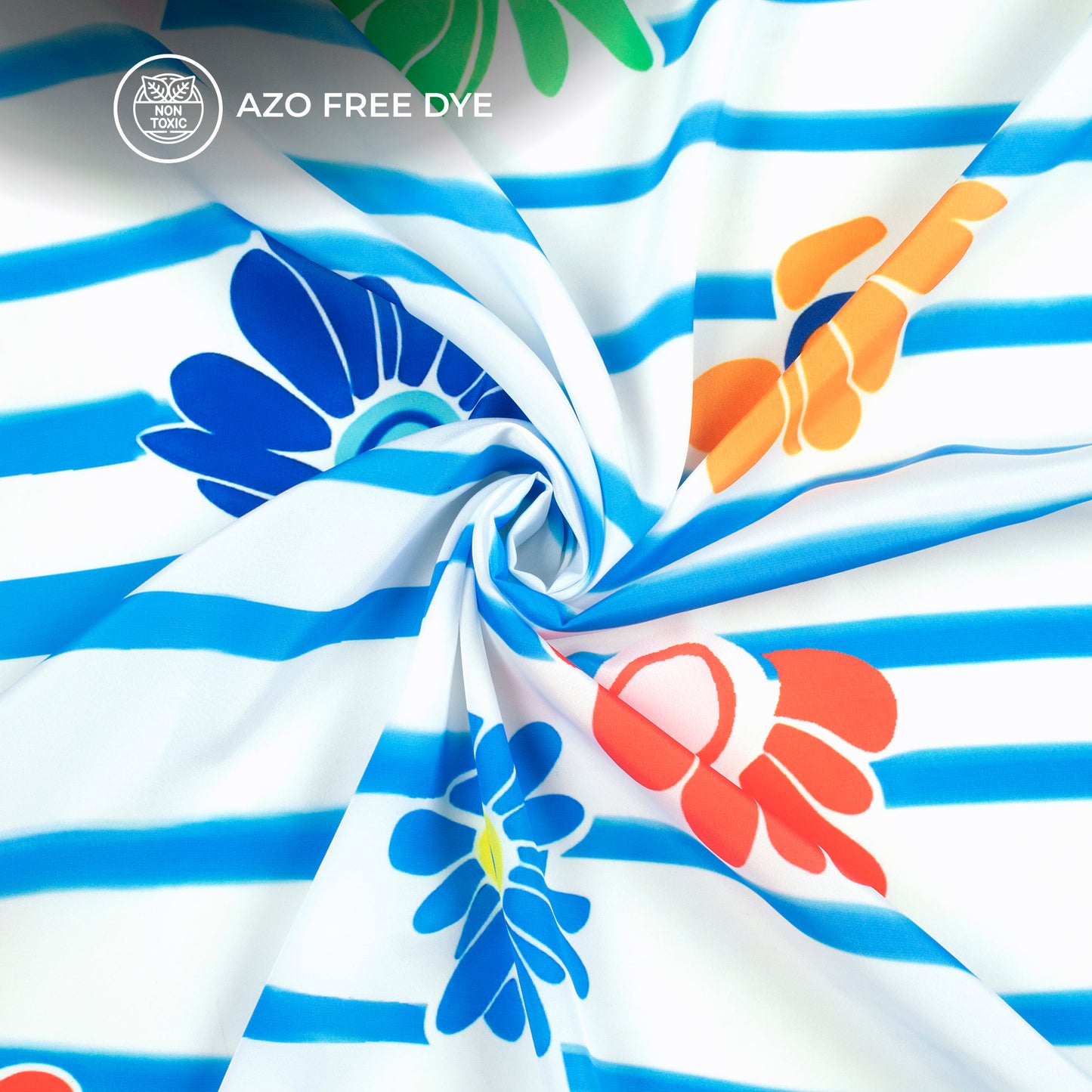 Stylish White Floral Digital Print Crepe Silk Fabric