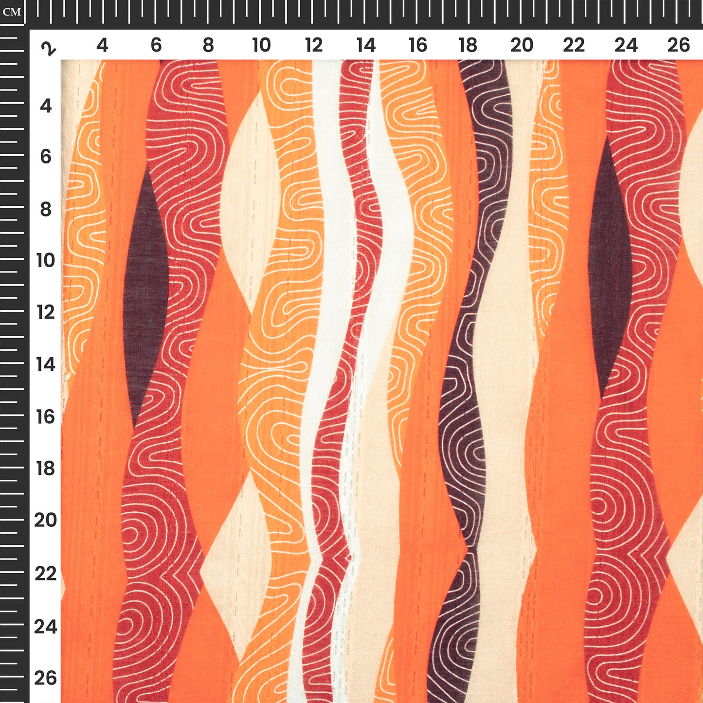 Multi Color Geometrical Digital Print Dobby Cotton Cambric Fabric