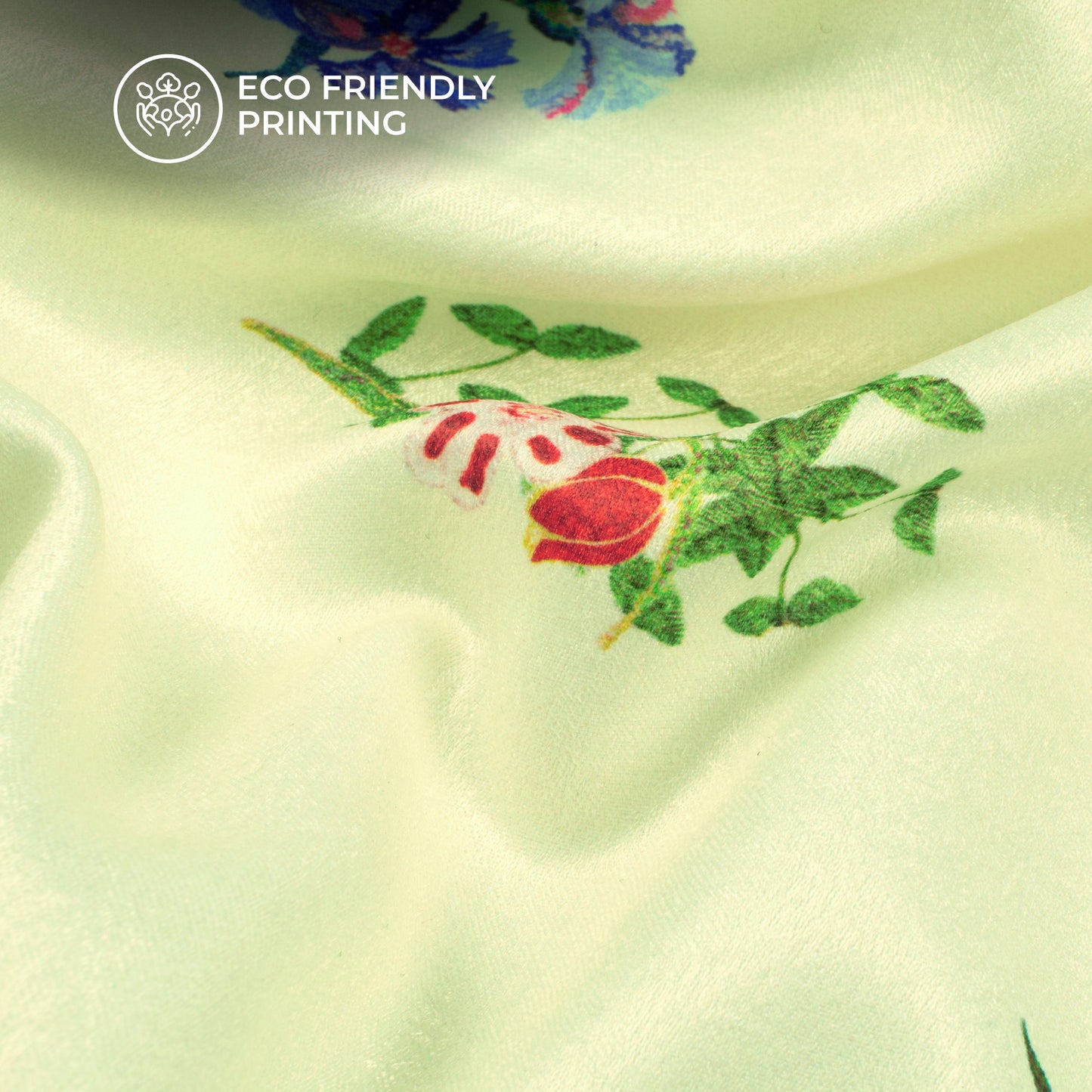Multi Color Floral Digital Print Lush Satin Fabric