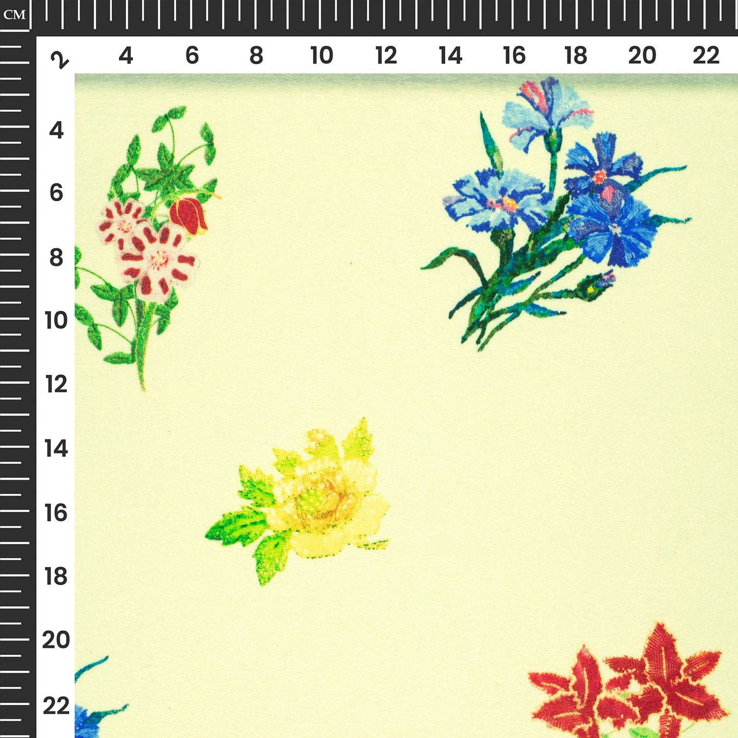 Multi Color Floral Digital Print Lush Satin Fabric