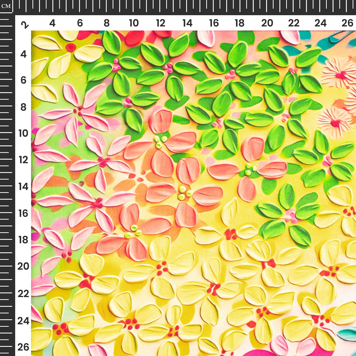 Multi Color Floral Digital Print Lush Satin Fabric
