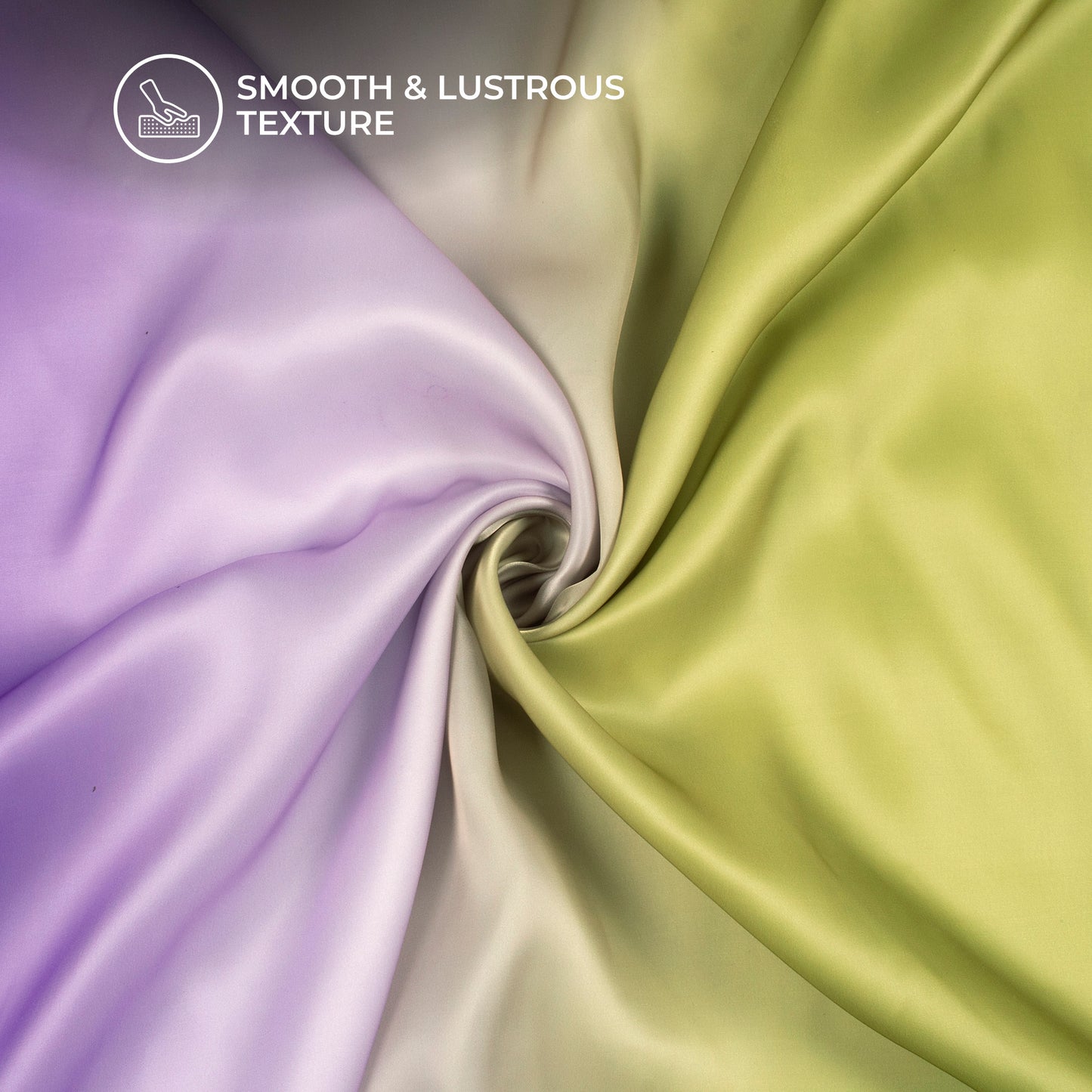 Olive Green And Purple Ombre Digital Print Organza Satin Fabric