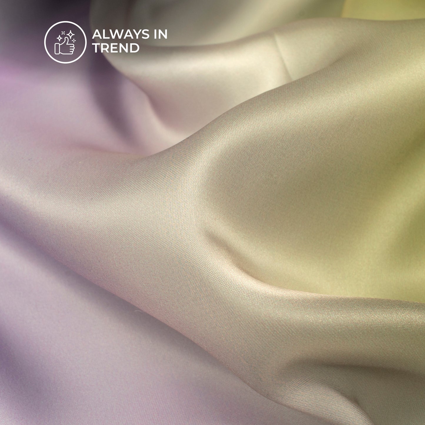Olive Green And Purple Ombre Digital Print Organza Satin Fabric