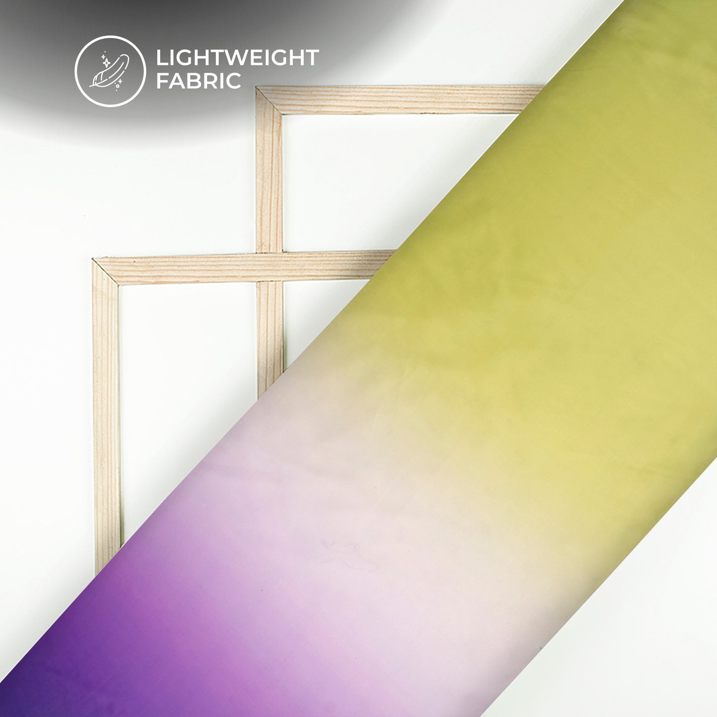Olive Green And Purple Ombre Digital Print Organza Satin Fabric