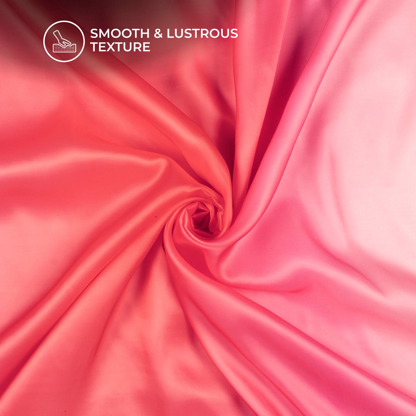 Light Pink And Hot Pink Ombre Digital Print Organza Satin Fabric