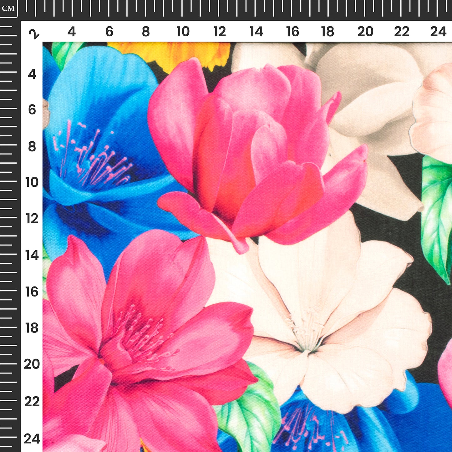 Poppy Multi Color Floral Digital Print Lush Satin Fabric