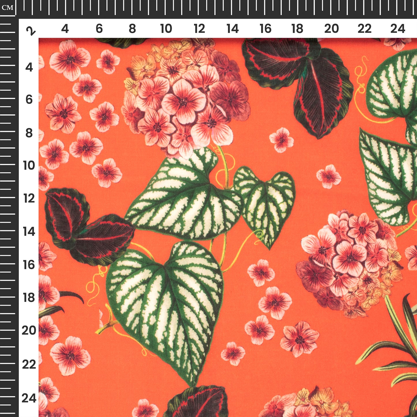 Beautiful Tropical Flower Plants Digital Print Poly Cambric Fabric