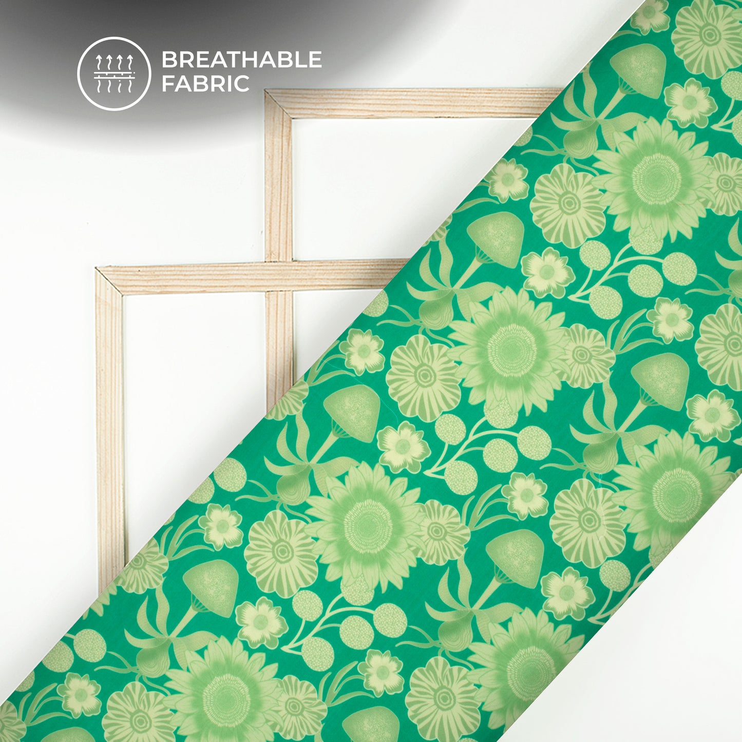 Folk Art Floral Digital Print Poly Cambric Fabric