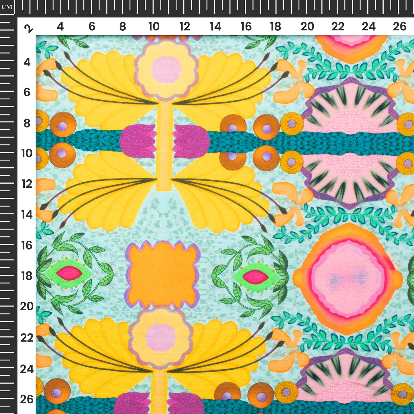 Vintage Floral Digital Print Poplin Fabric (Width 58 Inches)